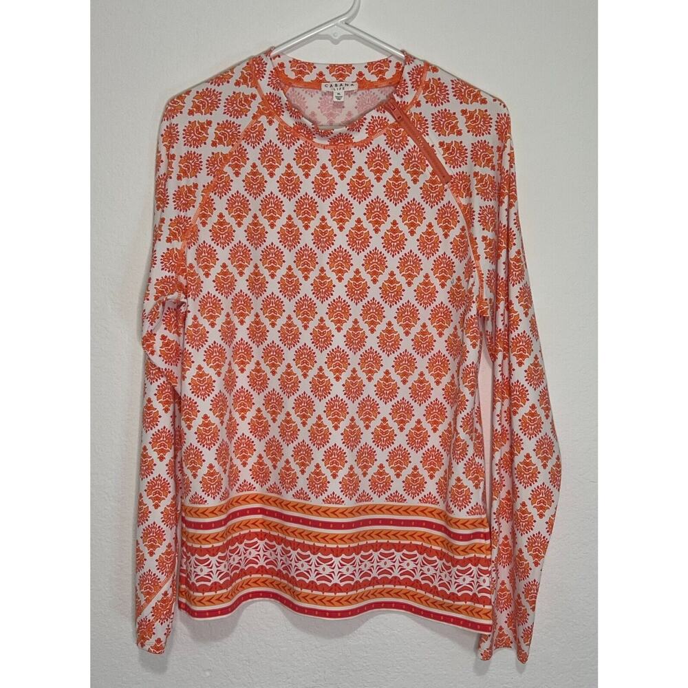 CABANA Life Nantucket Swim Shirt CORAL XLARGE UPF50 Beach VaCaTioN Wicking - Picture 5 of 12